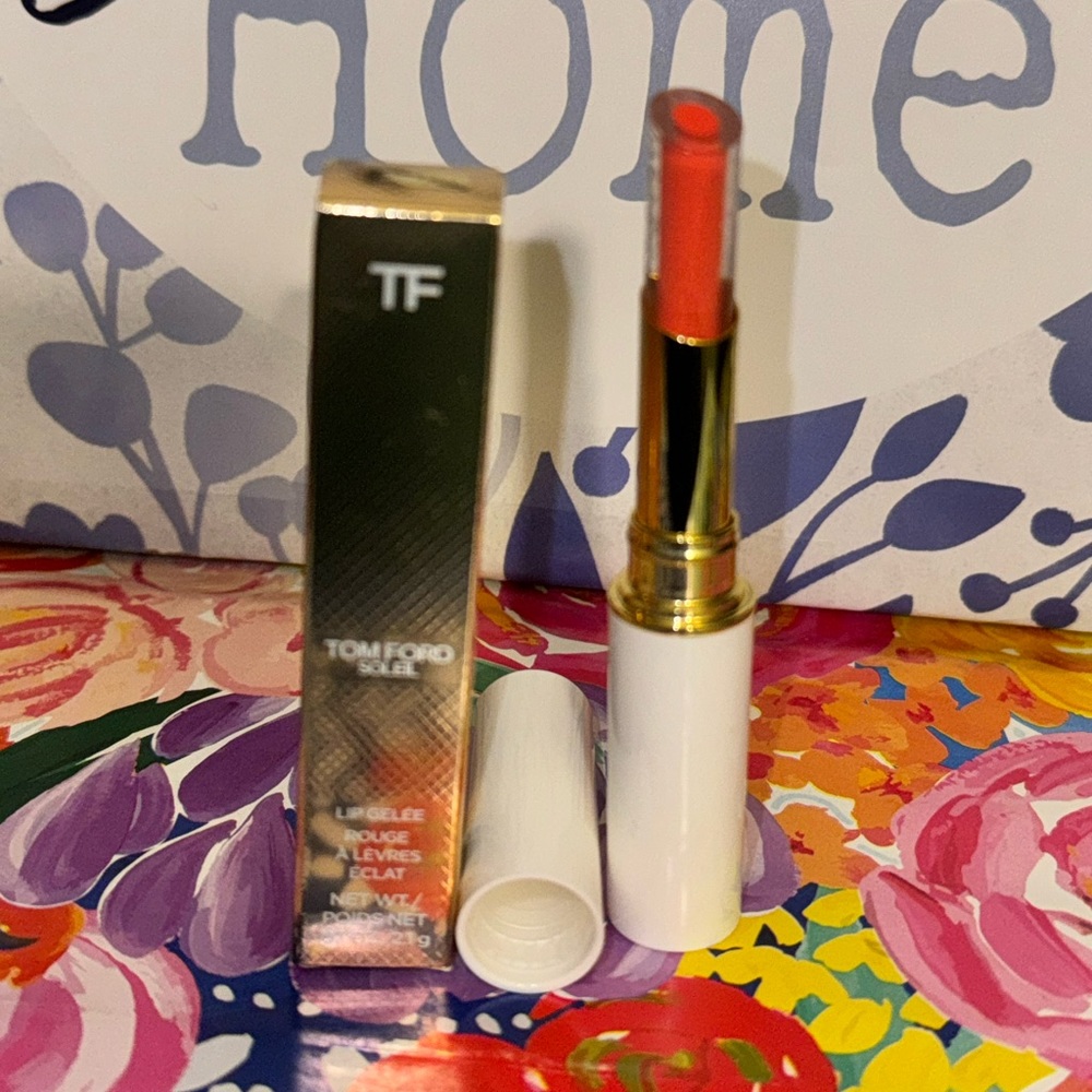 NIB NWT Tom Ford Soleil Lipstick Lip Balm Color Gelee Lipstick Z06 Scorching - Picture 10 of 16